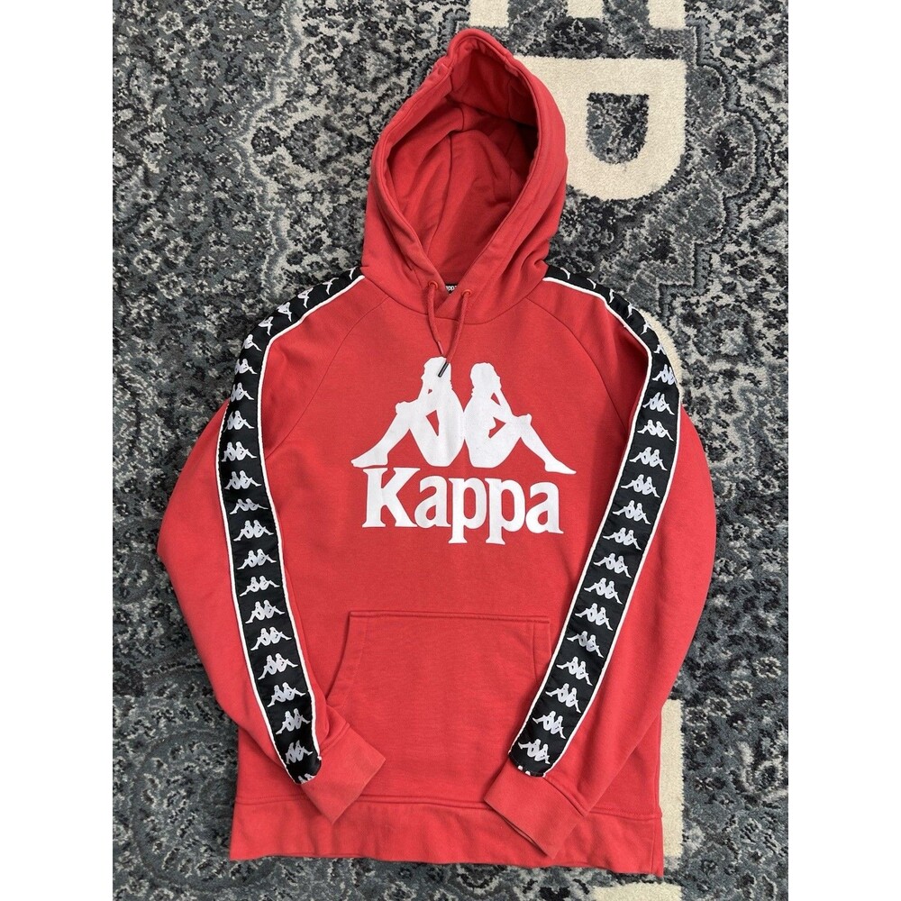 KAPPA Original Red Hooded Sweatshirt Sz Small Vinatge Soccer Euro Hoodie RARE!⚽️